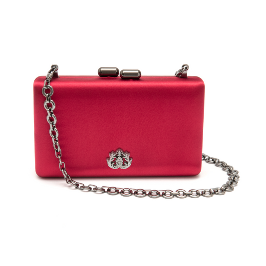 BOLSA CLUTCH EVA PEQUENA CETIM VINHO ONIX