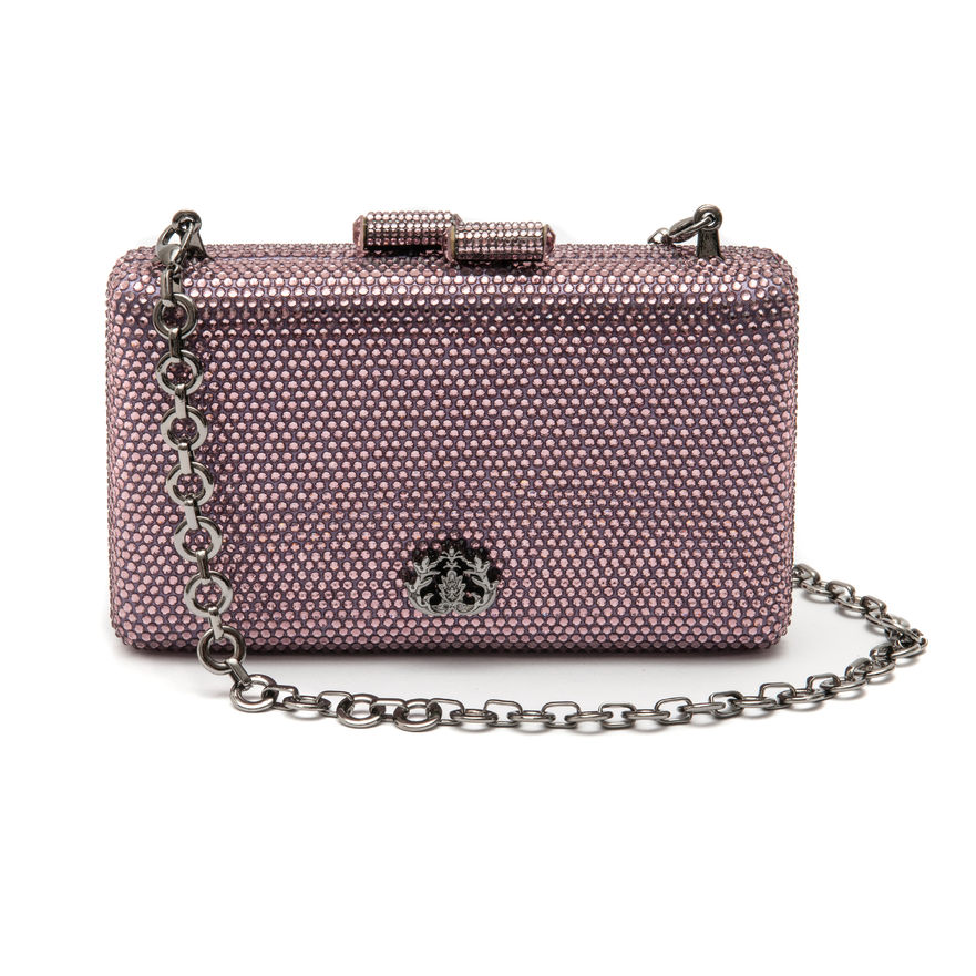 BOLSA CLUTCH EVA PEQUENA CRISTAIS ROXO ONIX