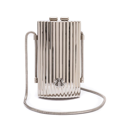 BOLSA CLUTCH CANTIL MINI METAL PRATA