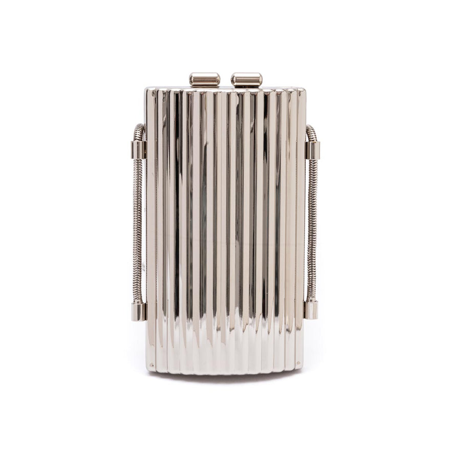 BOLSA CLUTCH CANTIL MINI METAL PRATA