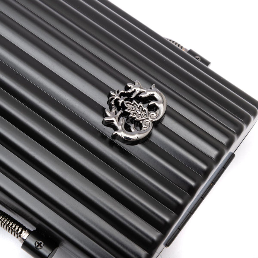 BOLSA CLUTCH CANTIL MINI METAL PRETA
