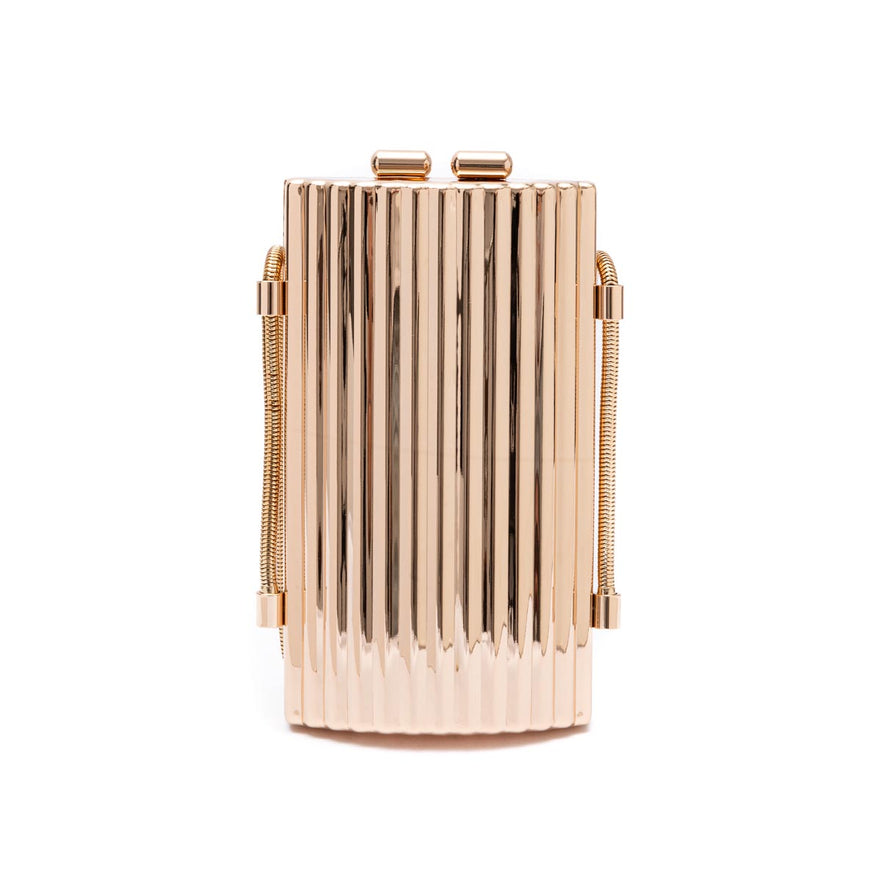 BOLSA CLUTCH CANTIL MINI METAL OURO