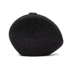 BOLSA CLUTCH MEDIA ABAULADA CRISTAIS  PRETA