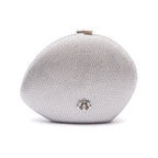 BOLSA CLUTCH MEDIA ABAULADA CRISTAIS PRATA