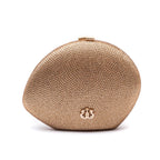BOLSA CLUTCH MEDIA ABAULADA EM  CRISTAIS OURO
