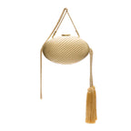 BOLSA CLUTCH OVAL PEQUENA METAL OURO