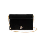 BOLSA CLUTCH ROLL PEQUENA  CRISTAL VELUDO PRETO