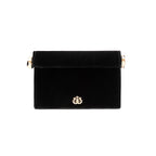BOLSA CLUTCH ROLL PEQUENA  CRISTAL VELUDO PRETO