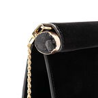 BOLSA CLUTCH ROLL PEQUENA  CRISTAL VELUDO PRETO