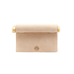 BOLSA CLUTCH ROLL VELUDO CRISTAL NATURAL CREME