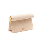 BOLSA CLUTCH ROLL VELUDO CRISTAL NATURAL CREME