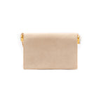 BOLSA CLUTCH ROLL VELUDO CRISTAL NATURAL CREME