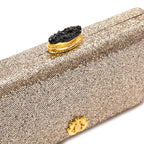 BOLSA CLUTCH EVA PEQUENA FECHO CRISTAL BRONZE