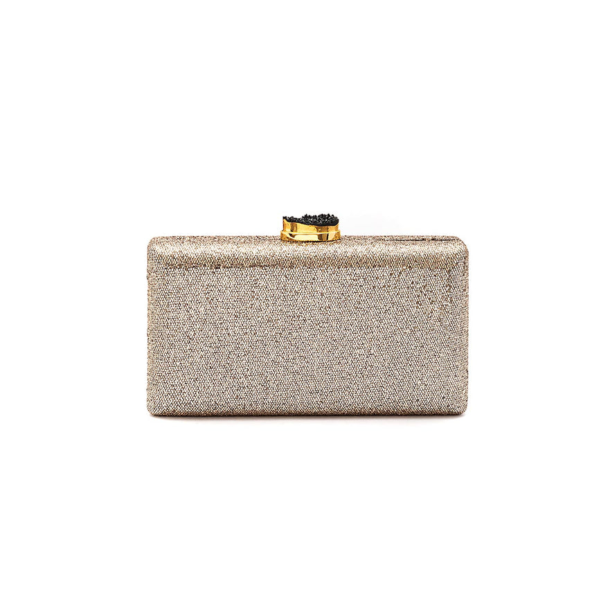 BOLSA CLUTCH EVA PEQUENA FECHO CRISTAL BRONZE