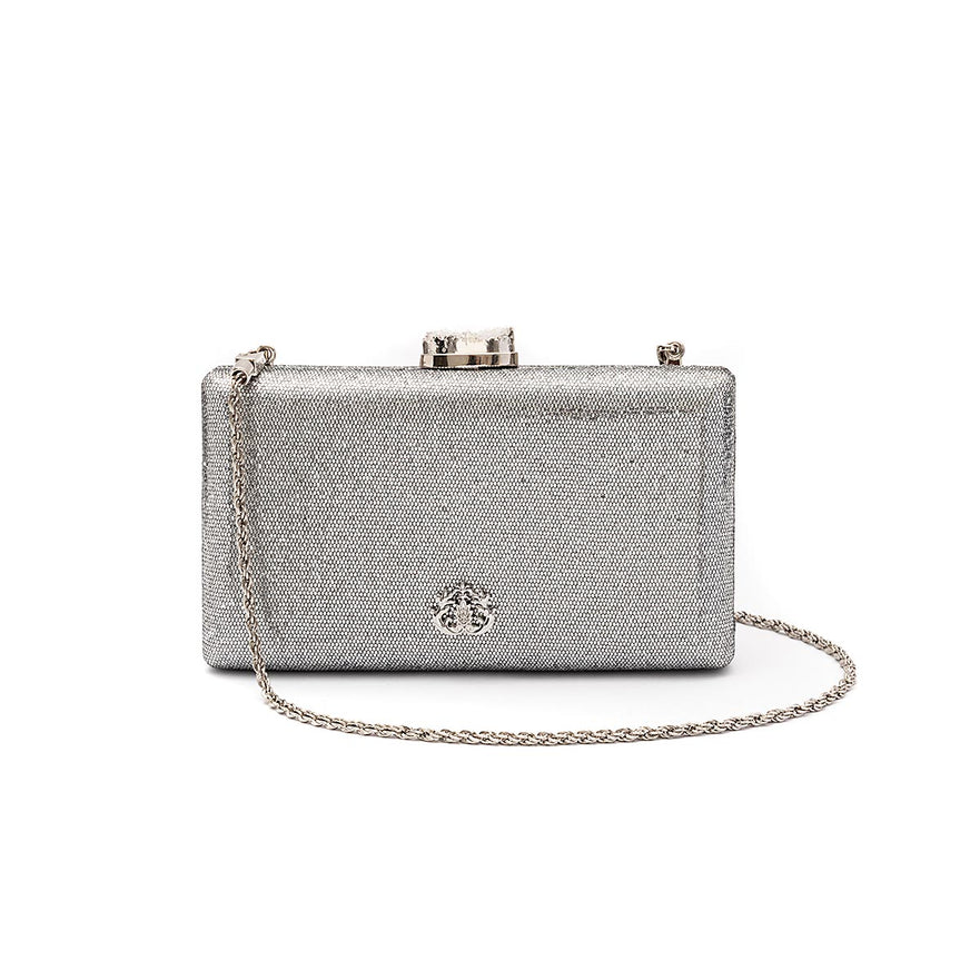 BOLSA CLUTCH EVA PEQUENA  FECHO CRISTAL PRATA