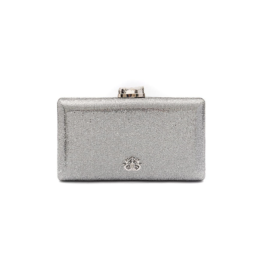 BOLSA CLUTCH EVA PEQUENA  FECHO CRISTAL PRATA