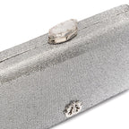 BOLSA CLUTCH EVA PEQUENA  FECHO CRISTAL PRATA