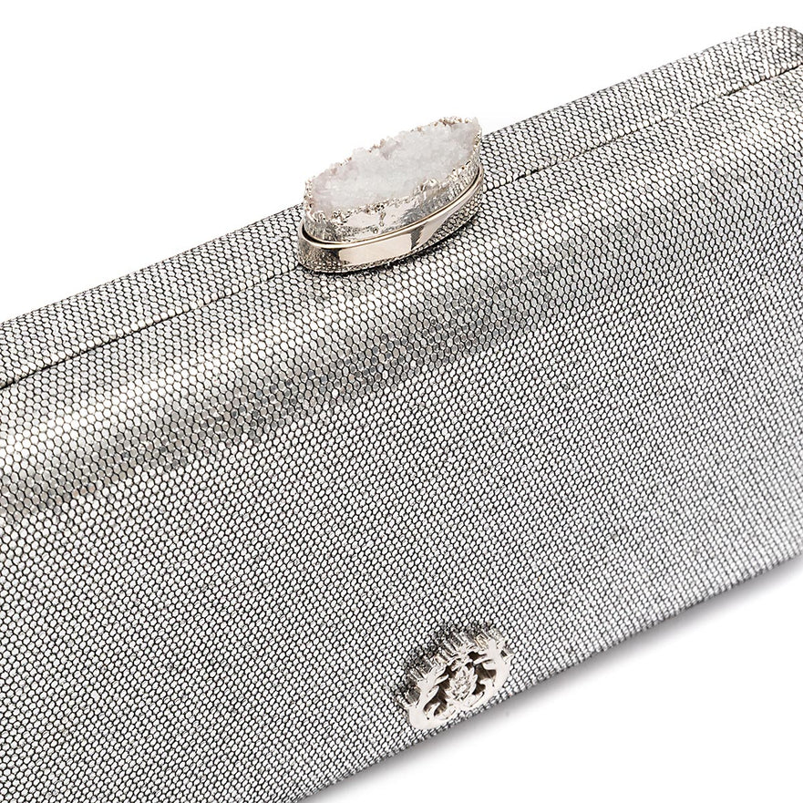 BOLSA CLUTCH EVA PEQUENA  FECHO CRISTAL PRATA