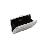 BOLSA CLUTCH EVA PEQUENA  FECHO CRISTAL PRATA