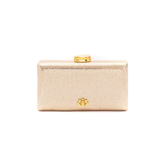 BOLSA CLUTCH EVA PEQUENA FECHO CRISTAL OURO
