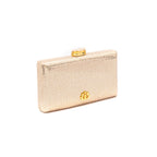 BOLSA CLUTCH EVA PEQUENA FECHO CRISTAL OURO