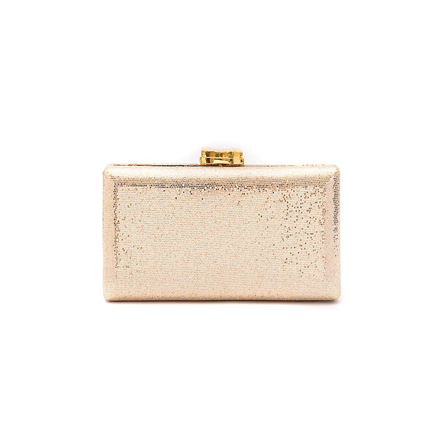 BOLSA CLUTCH EVA PEQUENA FECHO CRISTAL OURO