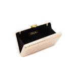 BOLSA CLUTCH EVA PEQUENA FECHO CRISTAL OURO
