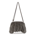 BOLSA CLUTCH MALHA METALICA PRETO