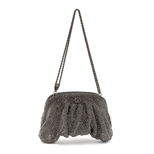 BOLSA CLUTCH MALHA METALICA PRETO