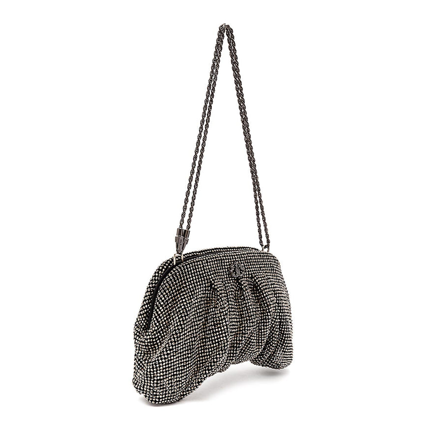 BOLSA CLUTCH MALHA METALICA PRETO