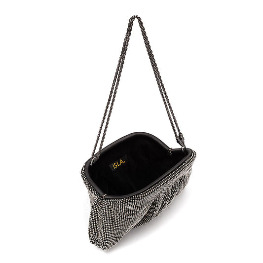 BOLSA CLUTCH MALHA METALICA PRETO
