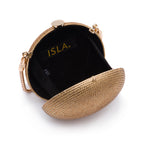 BOLSA MINI ESFERA CRISTAIS OURO