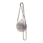 BOLSA CLUTCH MINI ESFERA CRISTAIS PRATA