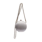 BOLSA CLUTCH MINI ESFERA CRISTAIS PRATA