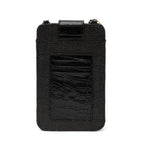 BOLSA PHONE POUCH TIRACOLO EM PALHA PRETO