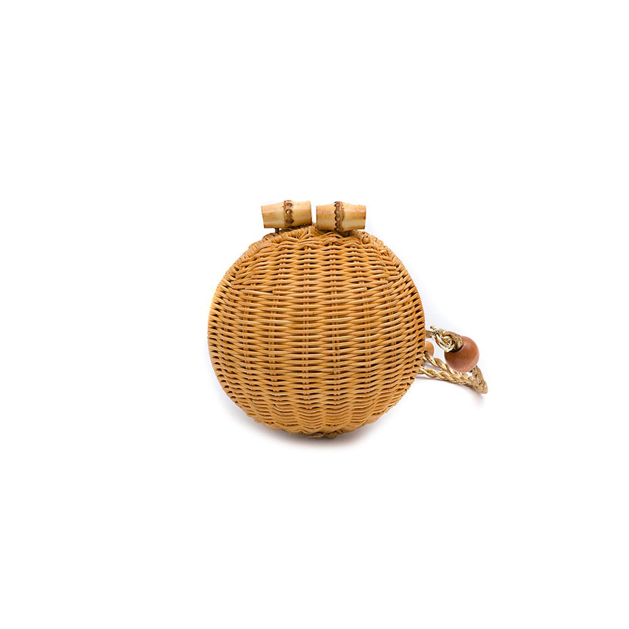 BOLSA CLUTCH ESFERA MINI RATAN NATURAL