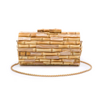 BOLSA CLUTCH BAGUETE PEQUENA EM BAMBU MADRECLARA
