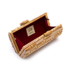 BOLSA CLUTCH BAGUETE PEQUENA EM BAMBU MADRECLARA