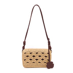 BOLSA FLAP CROCHÊ PEQUENA  MONOGRAMA SOFT RAFIA CREME