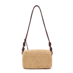 BOLSA FLAP CROCHÊ PEQUENA  MONOGRAMA SOFT RAFIA CREME