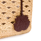 BOLSA TOTE MONOGRAMA MAXI  RÁFIA SOFT PINHAO/RAFIA CREME