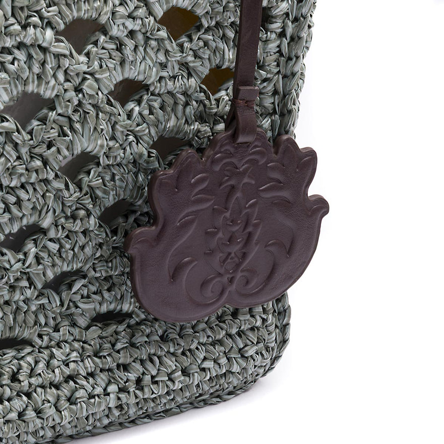 BOLSA TOTE MONOGRAMA MAXI RÁFIA-SOFT EXPRESSO/RAFIA JADE