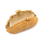 BOLSA CLUTCH CONCHA PEQUENA AYLA RATTAN NATURAL