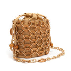 BOLSA BUCKET LARA PEQUENA  RATTAN NATURAL