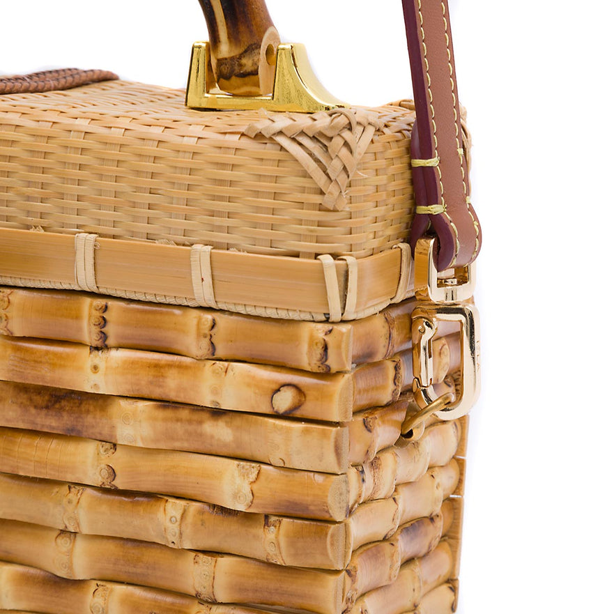 BOLSA TRUNK ELEONORA PEQUENA RATTAN BAMBU