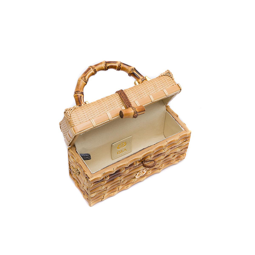 BOLSA TRUNK ELEONORA PEQUENA RATTAN BAMBU