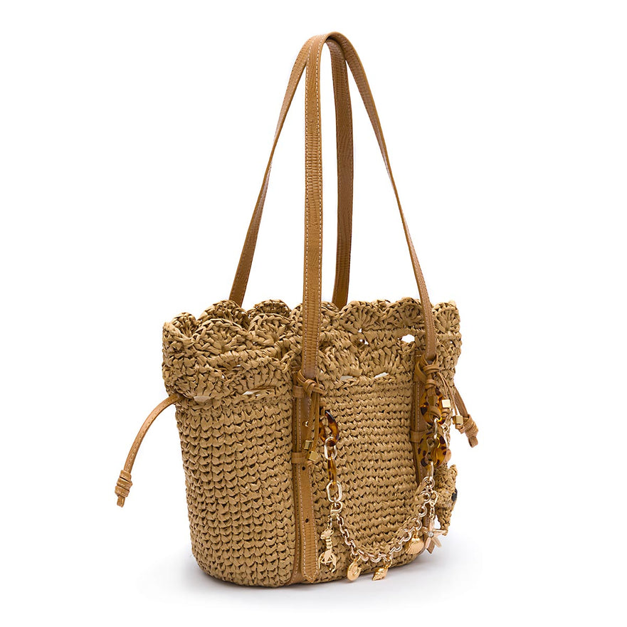 BOLSA TOTE CROCHÊ BASKET LIZARD SELA GRANDE NATURAL