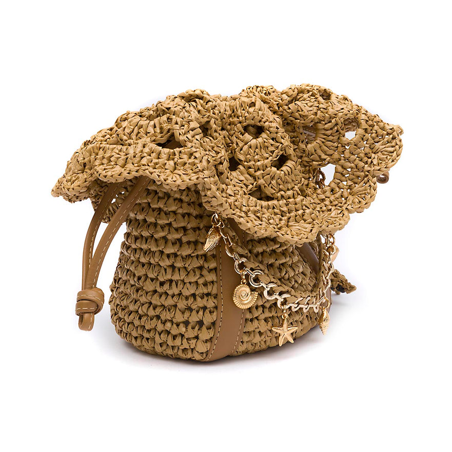 BOLSA BUCKET RAFIA PEQUENA SEA ELEMENTS