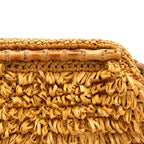 BOLSA POUCH FRANJA MÉDIA DE RÁFIA NATURAL