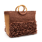 BOLSA TOTE TEDDY MAXI  RAFIA CACAU